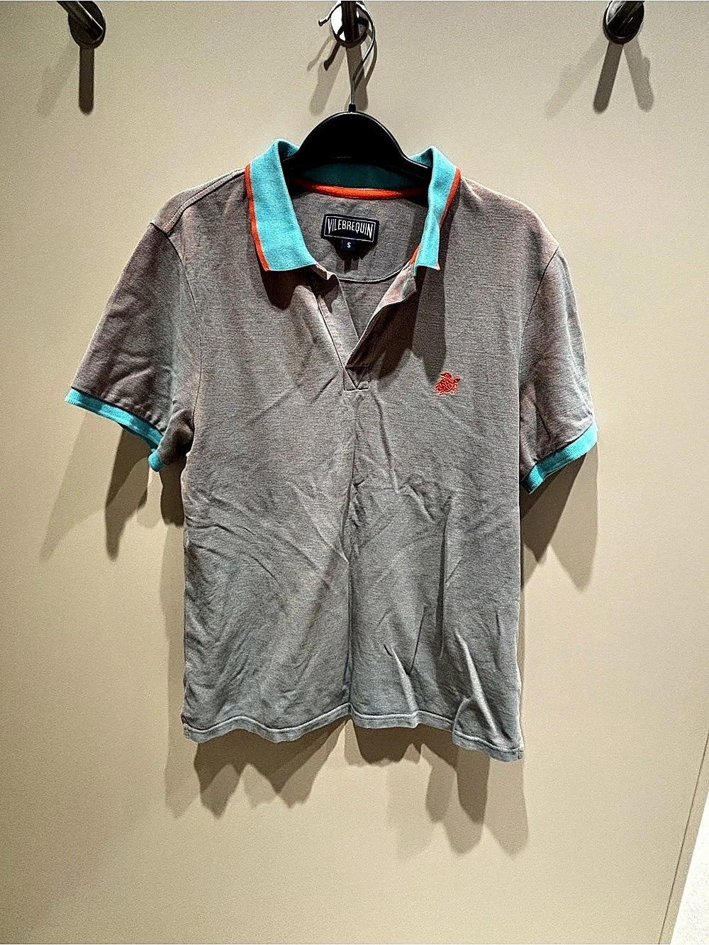 Vilebrequin Palatin Cotton Piqué Polo Shirt Blue & orange Small